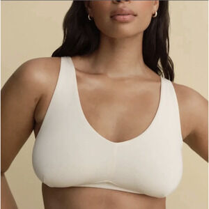 MATE the Label Tencel Comfort Wireless U-Neck Bra True White Medium Lounge Thin